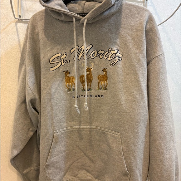 Brandy Melville Light Gray St. Moritz Graphic Hoodie - Picture 3 of 4